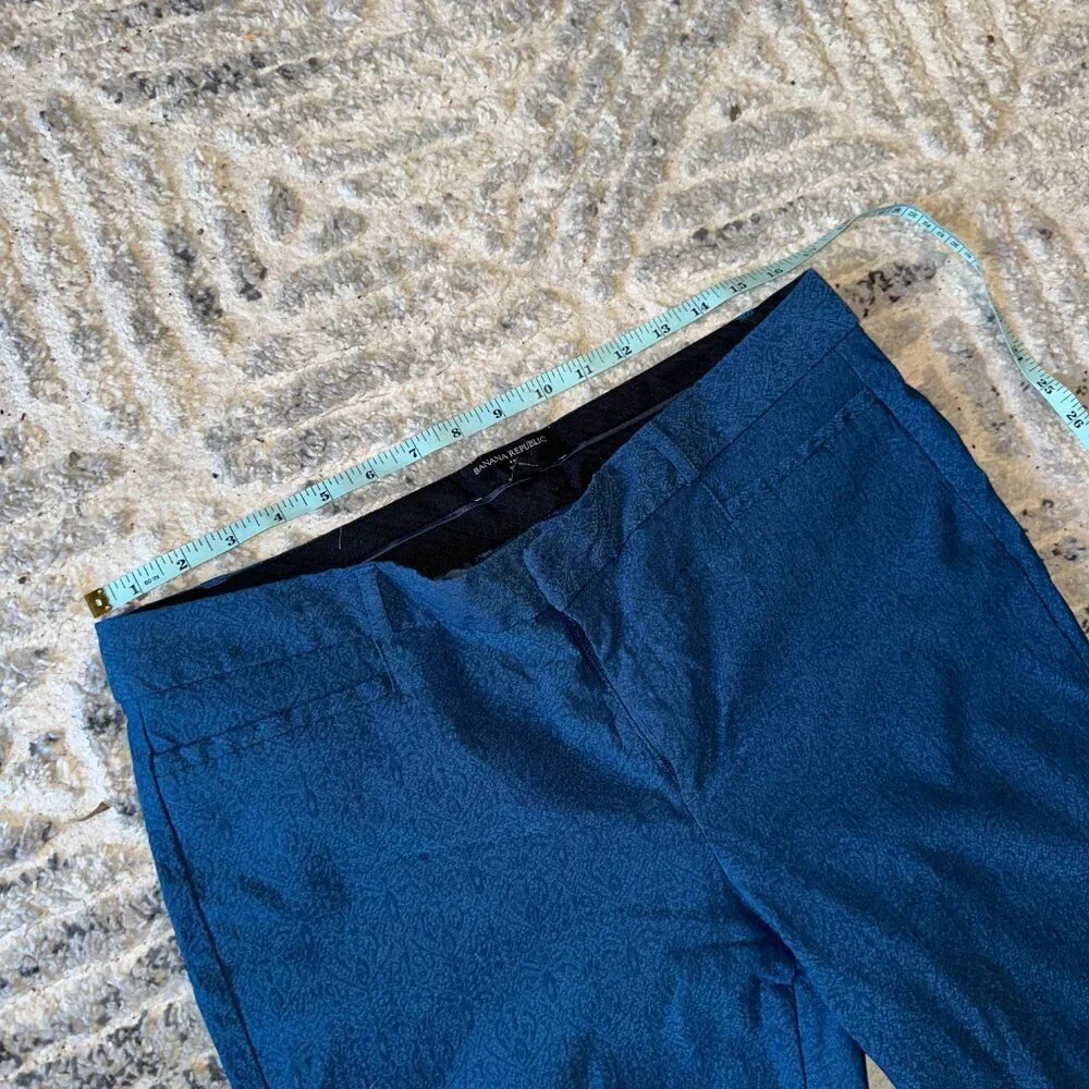 Banana Republic Women's Blue Textured Pants Slacks Size 10 Sloan - Picture 6 of 9